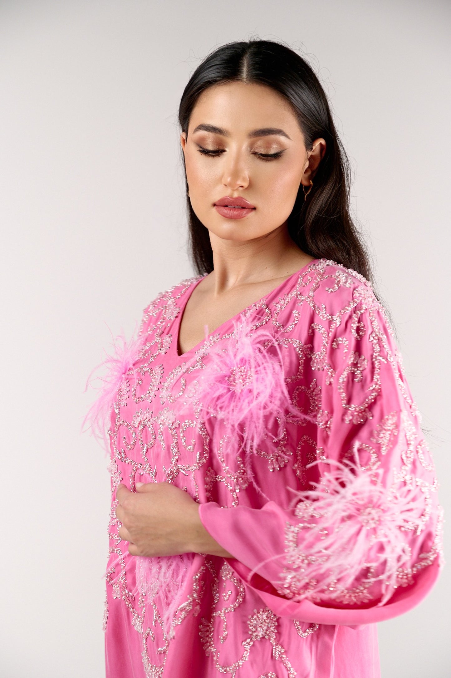 Feathered Glow Caftan