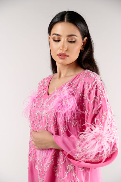 Feathered Glow Caftan